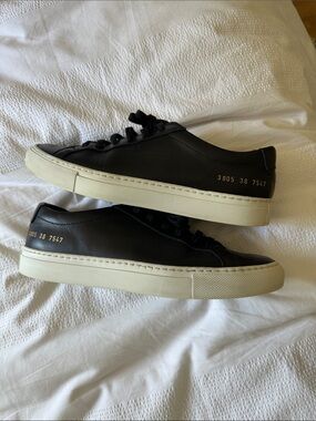 Common Projects Black Leather Low-Top Sneakers